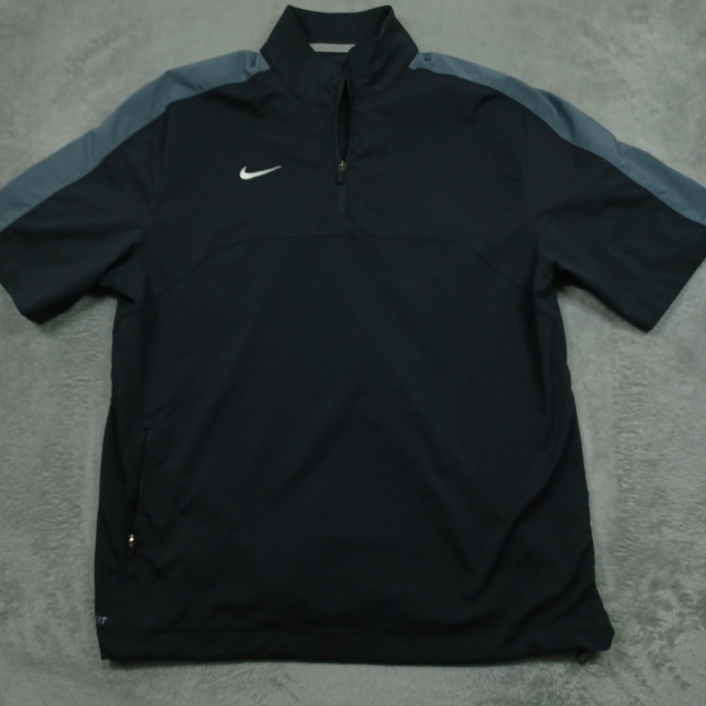Nike Sweater Mens Medium Black 1/4 ZIp Dri Fit Lightweight Activewear Casual